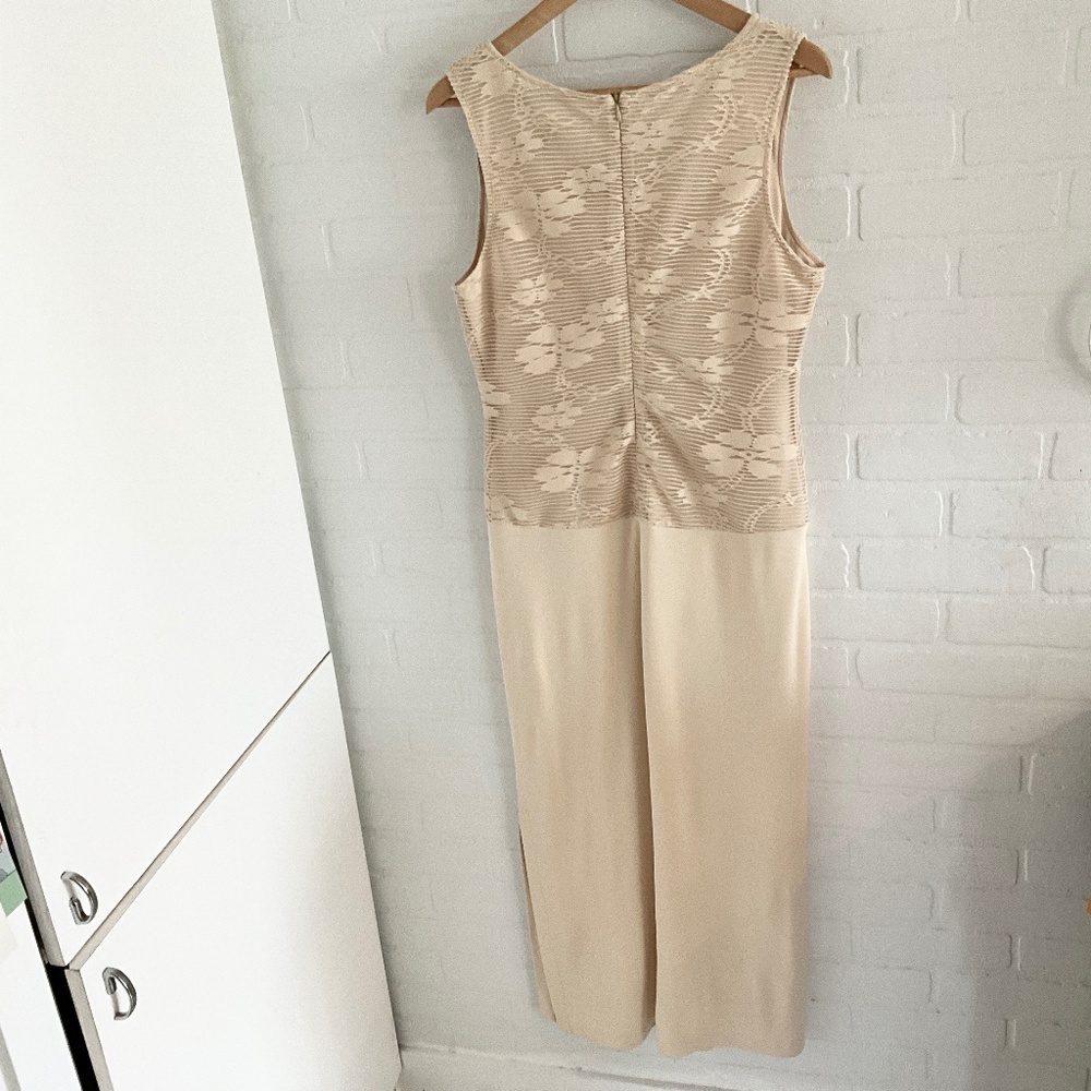 Joseph Ribkoff Vintage Formal Maxi Dress Lace Bodice Cream Sz 12 - Picture 11 of 16